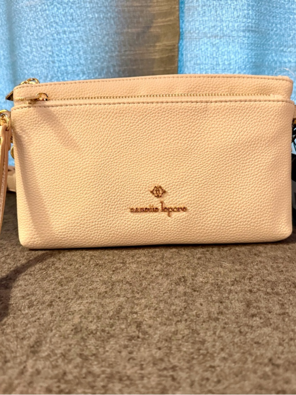 Blush Pink Pebbled Leather Crossbody Bag